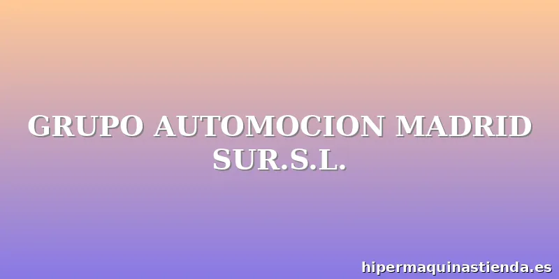 GRUPO AUTOMOCION MADRID SUR.S.L.