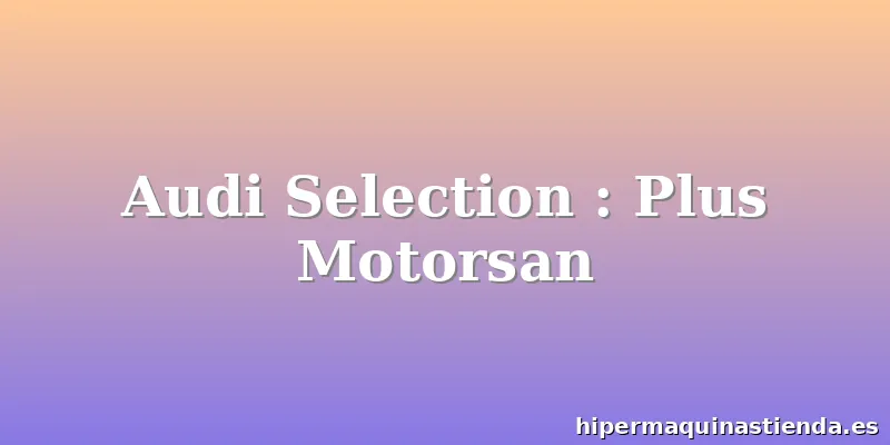 Audi Selection : Plus Motorsan