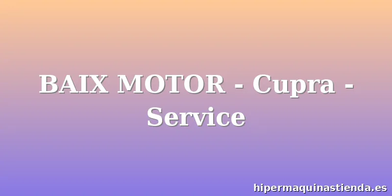 BAIX MOTOR - Cupra - Service