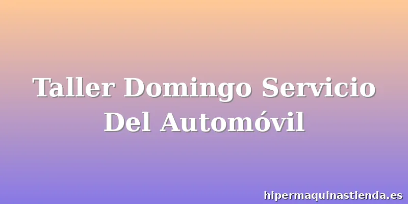 Taller Domingo Servicio Del Automóvil